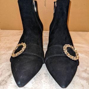 Charles David Black Kitten Heel Booties